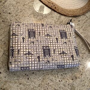 Neiman Marcus Dallas Texas Grid Map Wristlet Clutch